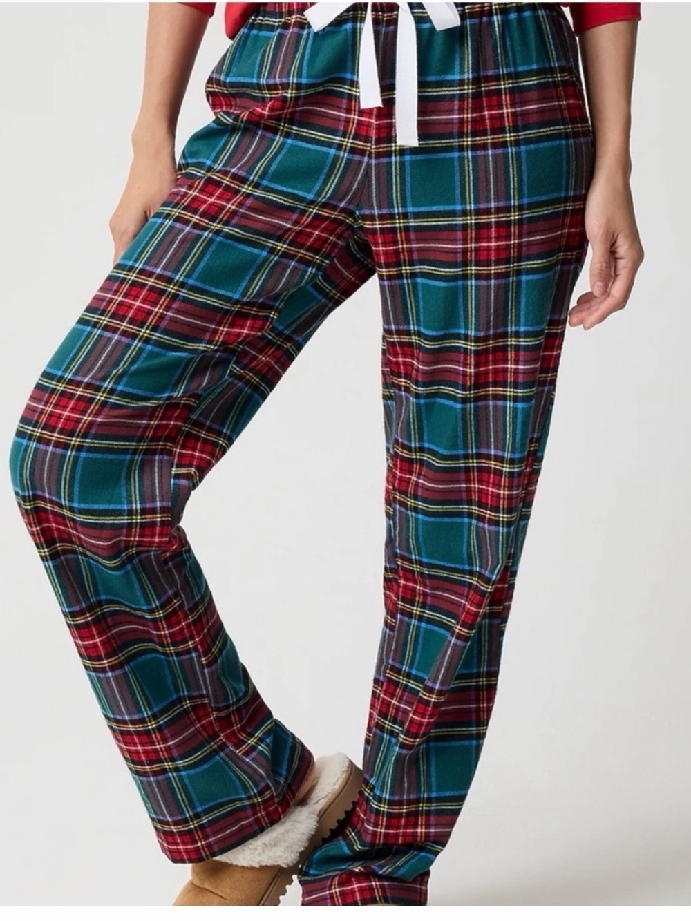 J. Crew Red and Teal Plaid Lounge Pants